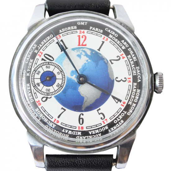 Montre sovi tique Poljot russe non transparente Globe Vintage Watch